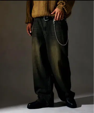 VINTAGE WASH WIDE STRAIGHT DENIM
