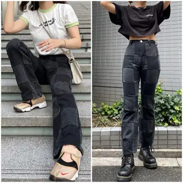 jouetie 체커 패턴 데님 S 사이즈
