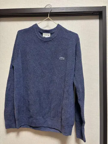 LACOSTE 네이비 뜨개질 스웨터 US M