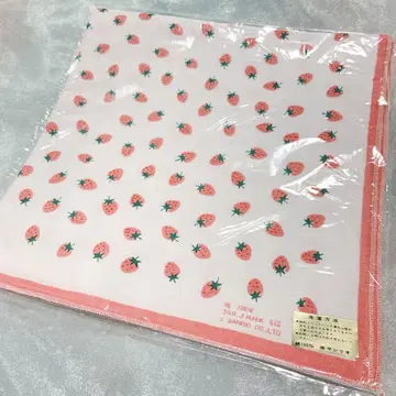 쇼와 레트로 산리오 스트로베리 판타지아 손수건 딸기 무늬 구 로고 레어