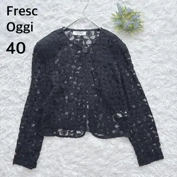 Fresc Oggi 노카라 레이스 자켓 일본제 엘레강트 1736