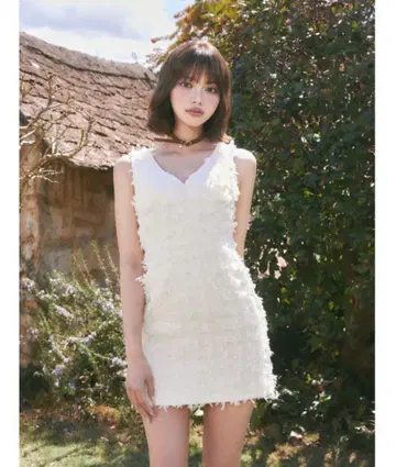 다리치 트위드 프린지 미니 원피스 FL