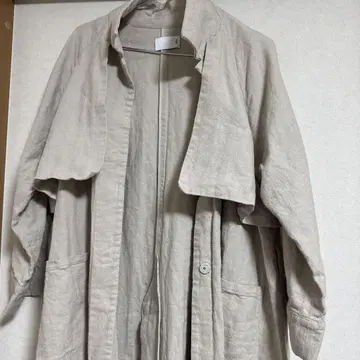 린넨 아이보리색 롱 코트