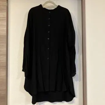 블랙 긴팔 셔츠 면 100% 버튼 부착