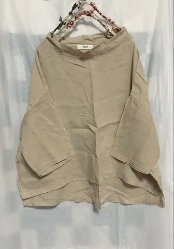 7부 소매 린넨 일본제 블라우스 NARU factory 넉넉한 핏
