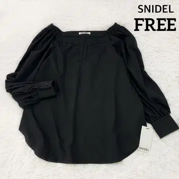 [택 포함 새상품] 스나이델 린넨 스퀘어넥 셔츠 블라우스 블랙