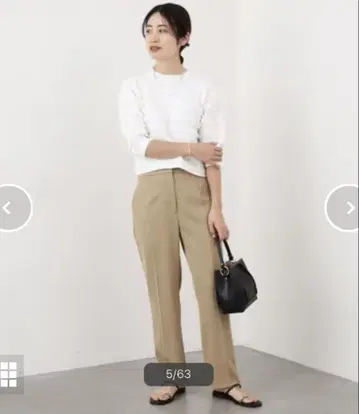 IENA 디자인 하이웨스트 팬츠 베이지 36