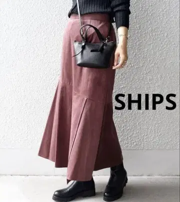 새상품급 SHIPS 쉽스 사이드 슬릿 컬러 코듀로이 스커트