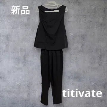 택 포함 새상품 titivate 블랙 슬리브리스 셋업 F 사이즈