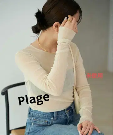 Plage 플라주 [추가] Flocky Mesh 롱 T 티셔츠