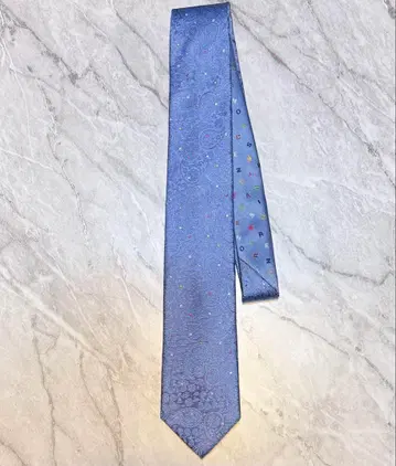 사이먼 카터 페이즐리 멀티 도트 비대칭 실크 넥타이