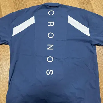 CRONOS 티셔츠 L 네이비 백 프린트