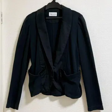 츠모리치사토 자켓 블랙 테일러드 겉옷 코튼