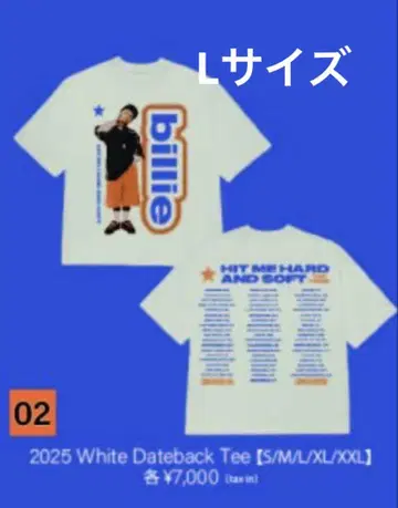 빌리 아이리시 2025 White Dateback Tee 티셔츠 L