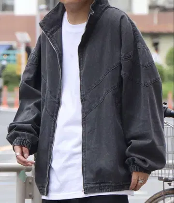 케미컬 워싱 데님 블루종