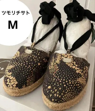 츠모리치사토 고양이 별 Flower 웨지 뮬 샌들 M 24~24.5 정도