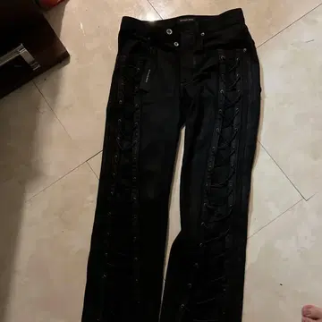 NO MASS PROD 07GLM LACEDUP DENIM JEANS