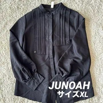 JUNOAH 주노아 셔츠 블라우스 비대칭 디자인 블랙 XL