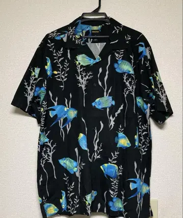 NAUTICA 물고기 패턴 셔츠 알로하 카리유시