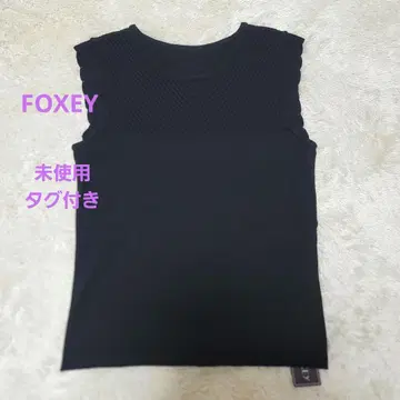 미사용 택 포함 FOXEY 폭시 19SS 니트 슬리브리스 블랙