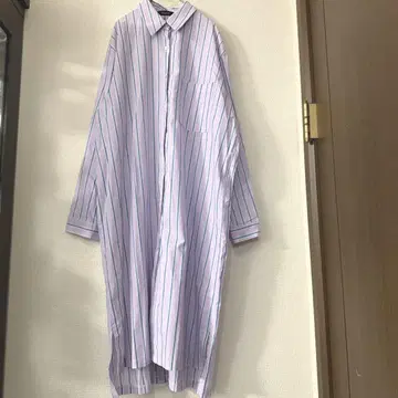 택 포함 새상품 시모느리스트 스트라이프 셔츠 원피스 핑크 프리 사이즈