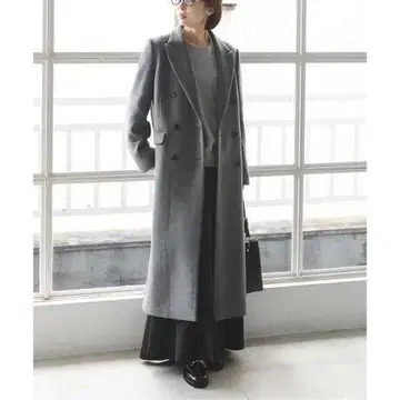 Noble 멜톤 롱 체스터 코트 그레이 36