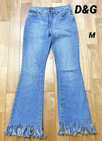 D&G 데님 팬츠 돌체&가바나 프린지 비즈 멋쟁이