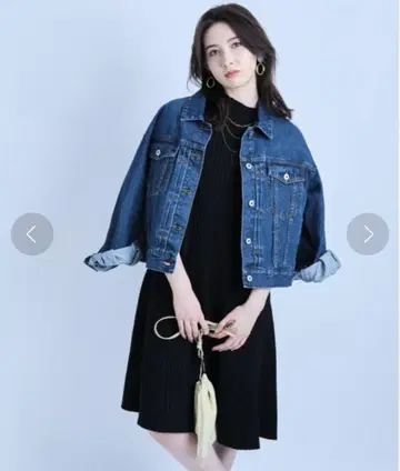 택 포함 새상품 Mystrada 리브 플레어 원피스 블랙