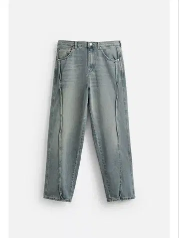 ZARA 스티치 배기 핏 청바지