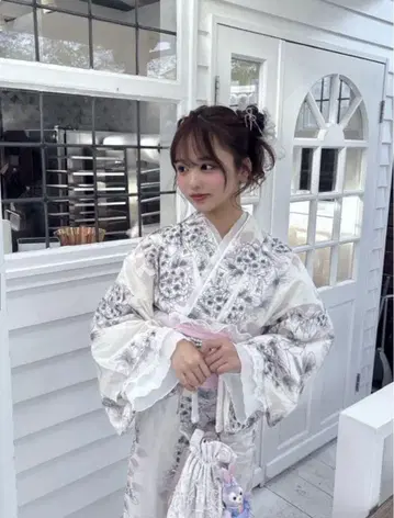 수국 유카타 세트 (오비 포함)