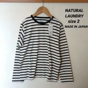 NATURAL LAUNDRY 트레디셔널 천축 보더 롱 T셔츠