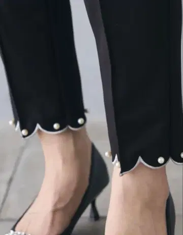 멜로우 스캘럽 펄 팬츠 블랙 frene 플라네