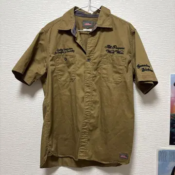 Dickies 반팔 셔츠 XL 브라운