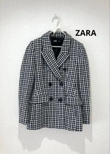 ZARA 하운드투스 체크 테일러드 자켓