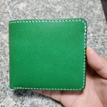 그린 가죽 반지갑