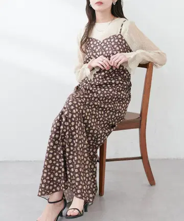 [natural couture] 프론트 버튼 절개 캐미 원피스