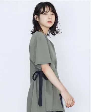 CLANE 클라네 사이드 리본 상의
