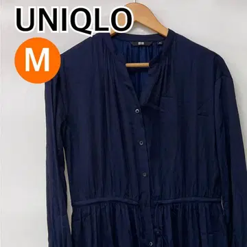 UNIQLO 롱 원피스 셔츠 원피스 긴팔 M [CT1472]