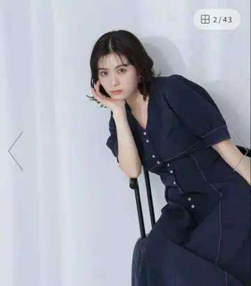 NATURAL BEAUTY BASIC 바이컬러 스티치 원피스