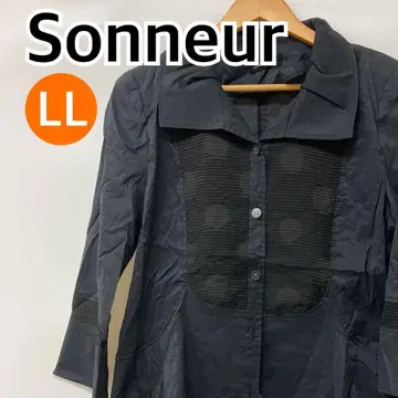Sonneur 상의 셔츠 블라우스 카라 부착 긴팔 LL [CT1473]