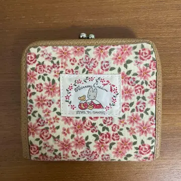 산리오 마론크림 꽃무늬 접이식 지갑 당시 제품