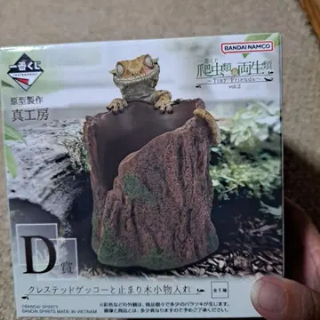 크레스티드 게코와 횃대 소품함 제일복권 파충류&양서류