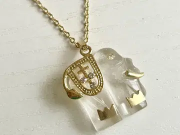 미사용 크리스탈 코끼리 골드 elephant 체인 목걸이