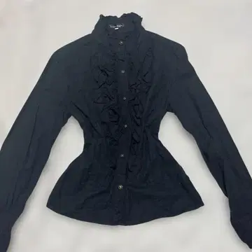 프릴 블랙 긴팔 셔츠 dark coquette