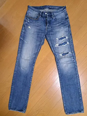 HYSTERIC GLAMOUR 데미지 가공 블루 데님