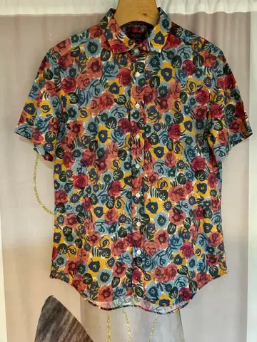 폴스미스 컬렉션 CANAL 로즈 플로럴 반팔 꽃무늬 셔츠