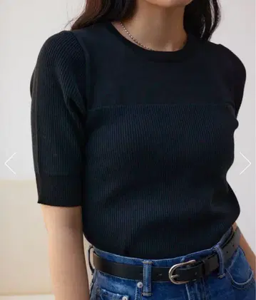 [새상품] AZUL by MOUSSY 블랙 니트 오부 소매 F