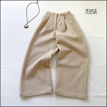 [새상품급] PERNA 세미 와이드 팬츠 울풍 소재 따뜻함 럭셔리 L