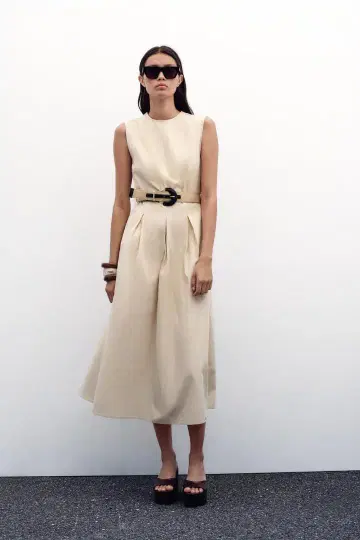 ZARA 포플린 미디 기장 벨트 원피스