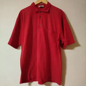 빈티지 made in ITALY 레드 피케 셔츠 L 사이즈